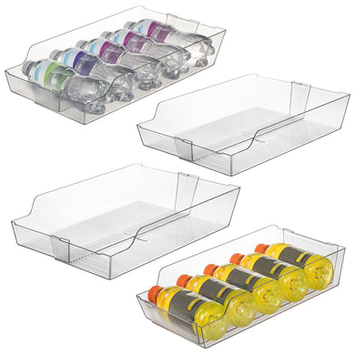 ClearSpace Adjustable Can Organizer for Refrigerator - Expandable Soda Can Dispenser Design Fits Most Cabinets, Pantries, & Refrigerators - Organize Beverages, Soup, & Canned Goods Easily, 4 Pack