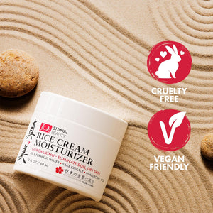 Japanese Skincare Moisturizer for Face - Rice Cream With Rice Ferment + Sake Extract - J Beauty Natural Asian Skincare Products 2oz