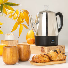 Load image into Gallery viewer, Mixpresso Small Percolator Coffee Pot Electric 4 Cup, Stainless Steel Coffee Maker, Coffee Percolator Electric With Keep Warm Function, 4 Cups Stainless Steel Perculator With Basket