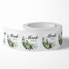 Load image into Gallery viewer, Thank You Stickers - Green Leaf Elegant Designs for Gifts, Packaging,