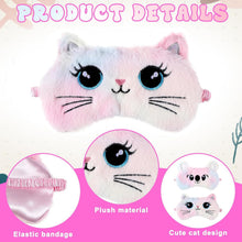 Load image into Gallery viewer, Kids Sleeping Mask, 2 Pcs Cute Plush Cat Sleep Mask for Kids Soft Comf