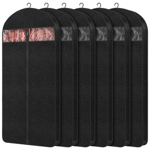 4 Pack 61'' Garment Bags for Hanging Clothes Storage, Travel, Clear Dress Bags for Gowns Long, Suit Bags for Closet Storage, Grey