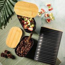 Load image into Gallery viewer, Mixpresso 3 Pcs Olive Green Canisters Sets For The Kitchen, Airtight Plastic Canister With Bamboo Lid, Coffee And Sugar Canister Set, Decorative Sugar Container, Kitchen Decor For Counter
