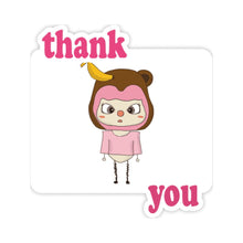 Load image into Gallery viewer, Animal Monkey Nature Naughty UU Thank You Stickers Quote Grateful