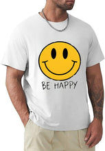 Load image into Gallery viewer, Be Happy Smile Face Retro Seventies Groovy Positive Vibe T-shirt, for