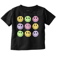 Load image into Gallery viewer, Colorful Happy Face Smile Eyes Toddler Boy Girl T Shirt Infant Toddler