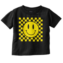 Load image into Gallery viewer, Cool Checkerboard Happy Face Smile Toddler Boy Girl T Shirt Infant Tod