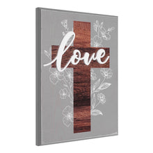Load image into Gallery viewer, (2 pack) Crystal Art Gallery Love Cross and Florals Typographic Wood W