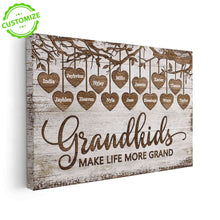 Load image into Gallery viewer, Customizaholic Custom Grandkids Heart Canvas, Grandchildren Name Sign,