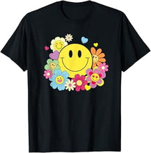 Load image into Gallery viewer, Cute Smile Face Flower Happy Face Flowers Heart Kids Girls T-Shirt
