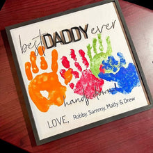 Load image into Gallery viewer, DIY Handprint Wooden Plaque Kit, Personalized Fingerprint Craft for Fa