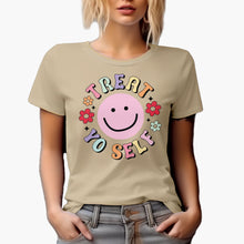 Load image into Gallery viewer, Treat Yo Self with a Happy or Smiling Face and Flowers Art Merch Gift,