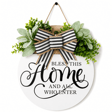 Load image into Gallery viewer, Door Sign Farmhouse Porch Décor Rustic Door Hanger for Front Door Wre
