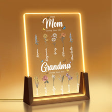 Load image into Gallery viewer, KAINSY Personalized Mom Gifts Wooden LED Night Light, Custom Acrylic P