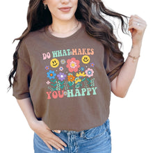 Load image into Gallery viewer, Inspirational Graphic Tee, Do What Makes You Happy Shirt, Colorful Flo