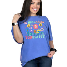 Load image into Gallery viewer, Inspirational Graphic Tee, Do What Makes You Happy Shirt, Colorful Flo