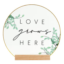 Load image into Gallery viewer, Inspirational "Love Grows Here" Translucent Tabletop Plaque with Solid
