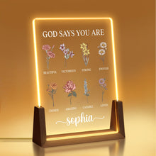 Load image into Gallery viewer, KAINSY Personalized Mom Gifts Wooden LED Night Light, Custom Acrylic P