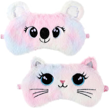 Load image into Gallery viewer, Kids Sleeping Mask, 2 Pcs Cute Plush Cat Sleep Mask for Kids Soft Comf