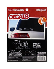 Load image into Gallery viewer, Religious Sayings Vinyl Car Sticker Brand NEW 4 Decals Faith, Pray, Gi