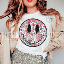 Load image into Gallery viewer, Retro Happy Flowers T-shirt, Vintage Sublimation Distressed Shirt , sm
