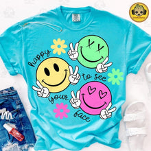 Load image into Gallery viewer, Retro Happy To See Your Face Shirt, Neon Floral Teacher Shirt, Smile F
