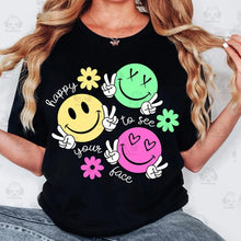 Load image into Gallery viewer, Retro Happy To See Your Face Shirt, Neon Floral Teacher Shirt, Smile F