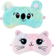 Load image into Gallery viewer, Kids Sleeping Mask, 2 Pcs Cute Plush Cat Sleep Mask for Kids Soft Comf