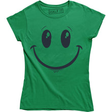 Load image into Gallery viewer, Smile Face Emoticon Emoji Happy Smile Funny Sarcasm Women's Tee Shirt
