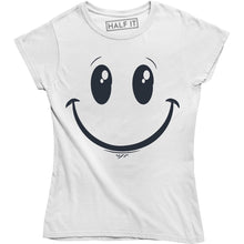 Load image into Gallery viewer, Smile Face Emoticon Emoji Happy Smile Funny Sarcasm Women's Tee Shirt