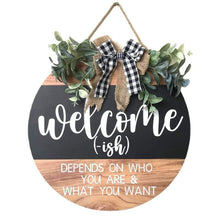 Load image into Gallery viewer, Hello Door Sign - Round Welcome Sign for Front Door, Welcome Wreath Si