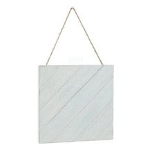 Load image into Gallery viewer, Wood Plank Plaque Diagonal Design White Wash 10" x 10" (1 Piece)
