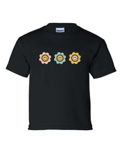 Load image into Gallery viewer, Youth Kids Flower Happy Faces Smile Short Sleeve T-shirt Graphic Tee-S