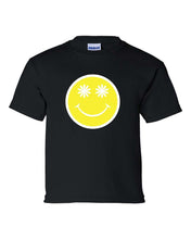 Load image into Gallery viewer, Youth Kids Happy Face Smile with Daisy Eyes Short Sleeve T-shirt Graph