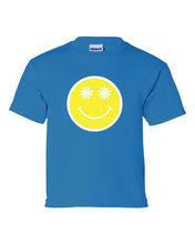 Load image into Gallery viewer, Youth Kids Happy Face Smile with Daisy Eyes Short Sleeve T-shirt Graph