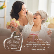 Load image into Gallery viewer, Gifts for Mom - Personalized Acrylic Plaque Heart Shaped Keepsake, Mom