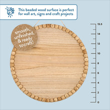 Load image into Gallery viewer, Hello Hobby Wood Beaded Edge Round Plaque, 15.625" x 14" x .94"