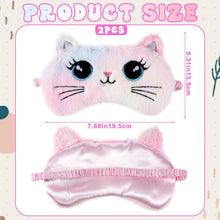 Load image into Gallery viewer, Kids Sleeping Mask, 2 Pcs Cute Plush Cat Sleep Mask for Kids Soft Comf