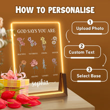 Load image into Gallery viewer, KAINSY Personalized Mom Gifts Wooden LED Night Light, Custom Acrylic P