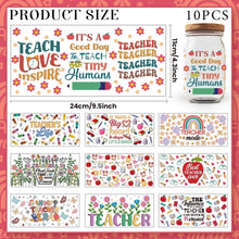 Load image into Gallery viewer, 10 Sheets Teacher Appreciation UV DTF Cup Wraps Best Teacher Ever UV R