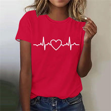 Load image into Gallery viewer, Rezuofi 2 Pcs Valentines Day Shirt Love More Worry Less Shirts Women H