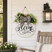 Load image into Gallery viewer, Door Sign Farmhouse Porch Décor Rustic Door Hanger for Front Door Wre