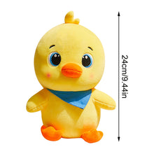 Load image into Gallery viewer, Adorable Yellow Duck Plush Toy with Blue Scarf Soft and Cuddly Stuffed