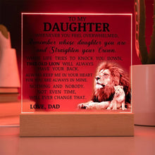 Load image into Gallery viewer, To My Daughter, Straighten Your Crown Acrylic Plaque, Unique Plaque Ke