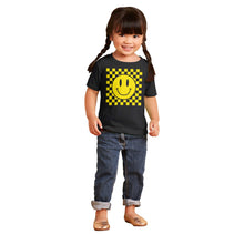 Load image into Gallery viewer, Cool Checkerboard Happy Face Smile Toddler Boy Girl T Shirt Infant Tod