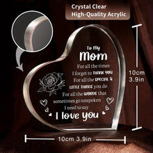 Load image into Gallery viewer, Gifts for Mom - Personalized Acrylic Plaque Heart Shaped Keepsake, Mom