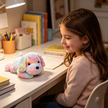 Load image into Gallery viewer, Rainbow Glowing Lying Puppy Plush Toy, Soft Gradient Color Stuffed Dog
