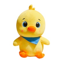 Load image into Gallery viewer, Adorable Yellow Duck Plush Toy with Blue Scarf Soft and Cuddly Stuffed
