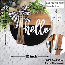 Load image into Gallery viewer, Hello Door Sign - Round Welcome Sign for Front Door, Welcome Wreath Si