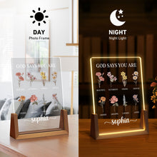 Load image into Gallery viewer, KAINSY Personalized Mom Gifts Wooden LED Night Light, Custom Acrylic P